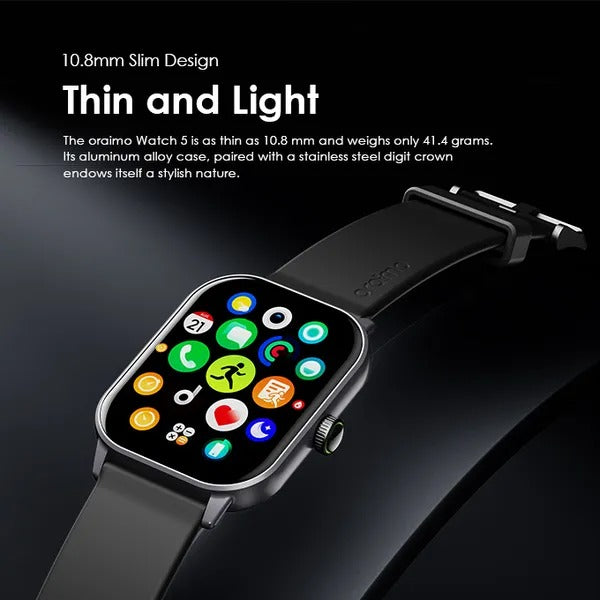 oraimo Watch 5 2.01" HD Panda Glass 1ATM Smart Watch