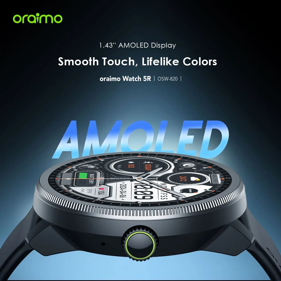 oraimo Watch 5R 1.43'' Amoled IP68 Smart Watch