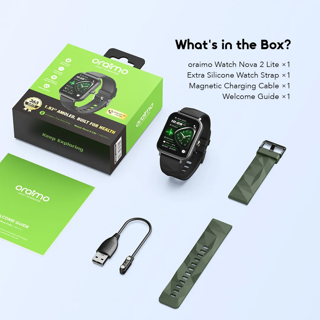 oraimo Watch Nova 2 Lite 1.93'' AMOLED Full Touch Color Screen Smart Watch