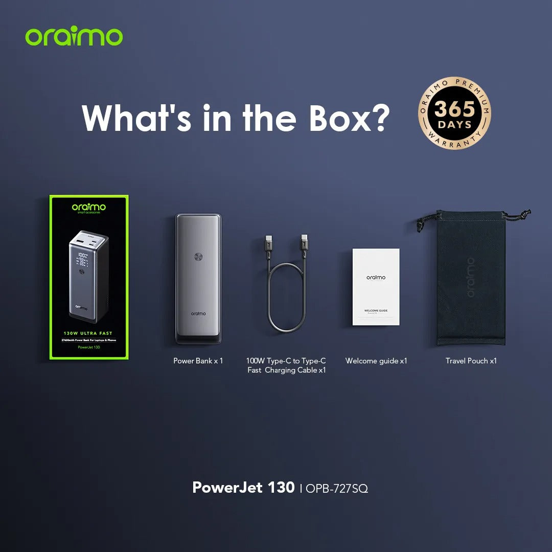 oraimo PowerJet 130 27600mAh 130W Power Bank